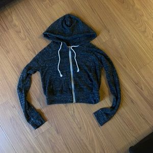 cropped zip up hoodie